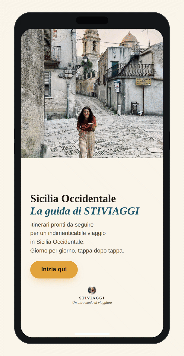 Anteprima della guida interattiva in un mockup di telefono